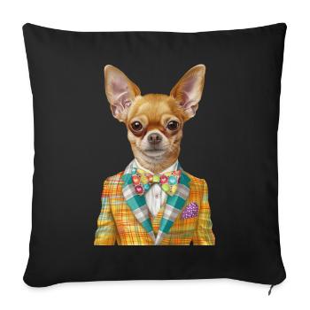 Chihuahua - Sofakissenbezug 45 x 45 cm - Schwarz - Vorne