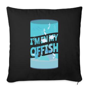 Je suis dans mon aquarium Offish - Housse de coussin décorative 45 x 45 cm - noir - Devant