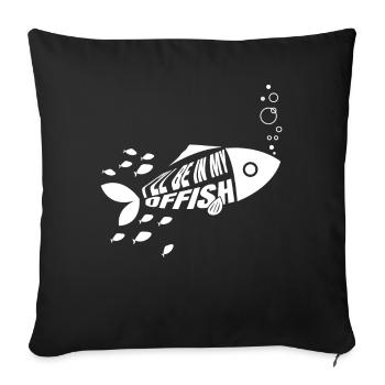 Je serai dans mon aquarium Offish - Housse de coussin décorative 45 x 45 cm - noir - Devant