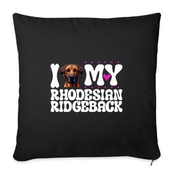Ich liebe meinen Rhodesian Ridgeback - Sofakissenbezug 45 x 45 cm - Schwarz - Vorne