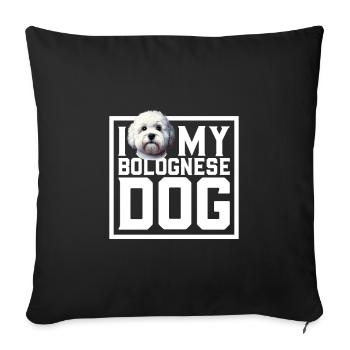 I love my Bolognese - Sofa pillowcase 17,3'' x 17,3'' (45 x 45 cm) - black - Front