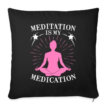 La méditation est mon chakra de médecine du yoga - Housse de coussin décorative 45 x 45 cm - noir - Devant