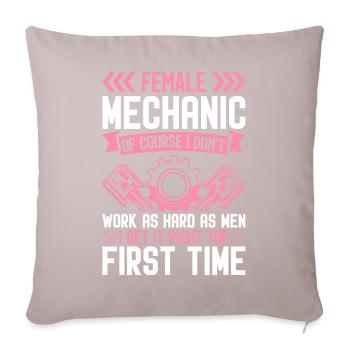 Mechanic the first time car repair - Sofa pillowcase 17,3'' x 17,3'' (45 x 45 cm) - light taupe - Front