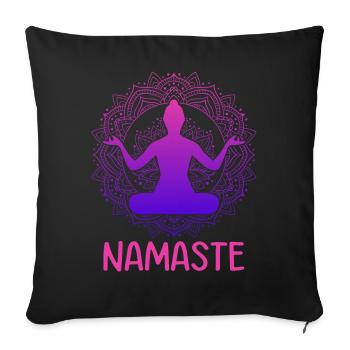 Namaste Yoga Meditation Combinaison de méditation - Housse de coussin décorative 45 x 45 cm - noir - Devant
