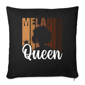 Melanin Queen Brown Skin Black Story - Sofa pillowcase 17,3'' x 17,3'' (45 x 45 cm) - black - Front