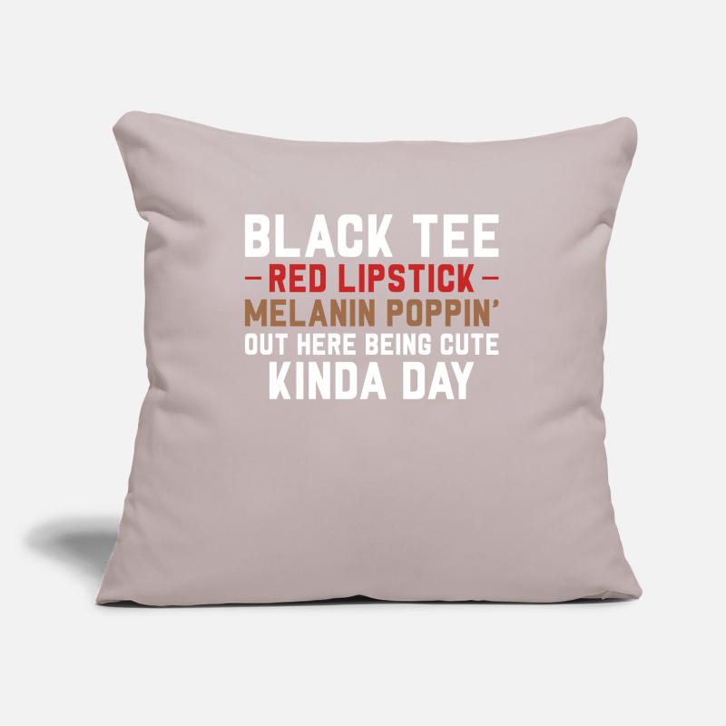Schwarzer Tee Roter Lippenstift Melanin Braune Sofakissenbezug 45 x 45 cm