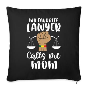 L’avocat préféré appelle la mère mélanine peau brune - Housse de coussin décorative 45 x 45 cm - noir - Devant