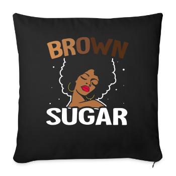 Brown Sugar Melanin Brown Skin Lips Black - Sofa pillowcase 17,3'' x 17,3'' (45 x 45 cm) - black - Front