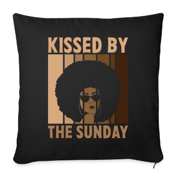 Melanin Brown Skin Black Story Kissed - Sofa pillowcase 17,3'' x 17,3'' (45 x 45 cm) - black - Front