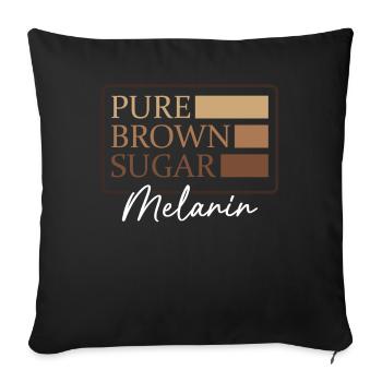 Pure Brown Sugar Melanin Brown Skin Black - Sofa pillowcase 17,3'' x 17,3'' (45 x 45 cm) - black - Front