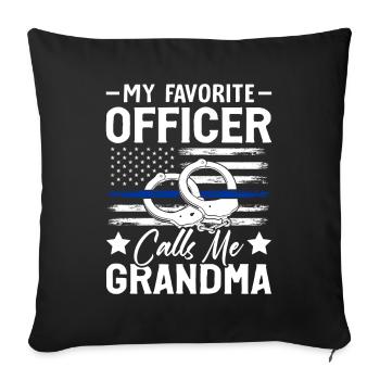 Favorite Officer Grandma Police Officer - Sofa pillowcase 17,3'' x 17,3'' (45 x 45 cm) - black - Front