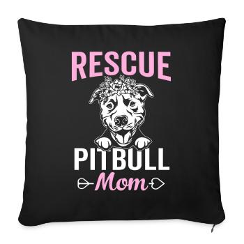 Rettung Pitbull Mutter Pitbull Hund Mutter - Sofakissenbezug 45 x 45 cm - Schwarz - Vorne