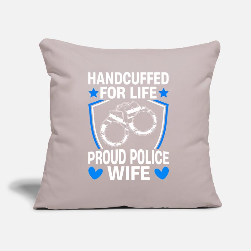 Leben in Handschellen Polizei Ehefrau Polizist Sofakissenbezug 45 x 45 cm