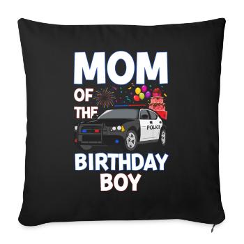Mom Birthday Boy Policeman Law Enforcement - Sofa pillowcase 17,3'' x 17,3'' (45 x 45 cm) - black - Front