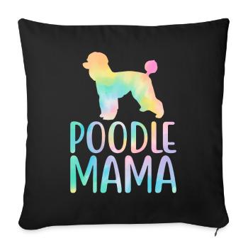 Poodle Mom Poodle Dog Lover - Sofa pillowcase 17,3'' x 17,3'' (45 x 45 cm) - black - Front