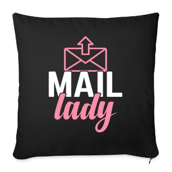 Postlady Postal Worker - Sofa pillowcase 17,3'' x 17,3'' (45 x 45 cm) - black - Front