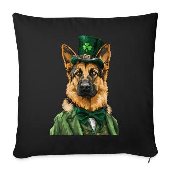 Deutscher Schäferhund - Sofakissenbezug 45 x 45 cm - Schwarz - Vorne