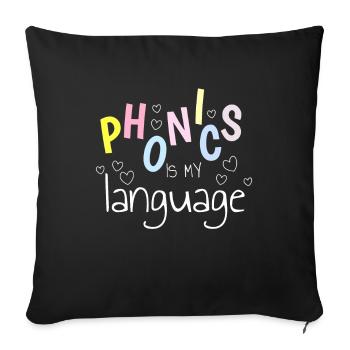 Phonetics Is My Language - Sofa pillowcase 17,3'' x 17,3'' (45 x 45 cm) - black - Front