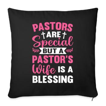 Pastor's Wife Blessing Christian Church Leader - Sofa pillowcase 17,3'' x 17,3'' (45 x 45 cm) - black - Front