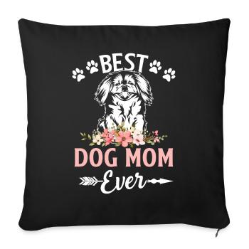 Best Dog Mom Ever Pekingese Mom - Sofa pillowcase 17,3'' x 17,3'' (45 x 45 cm) - black - Front