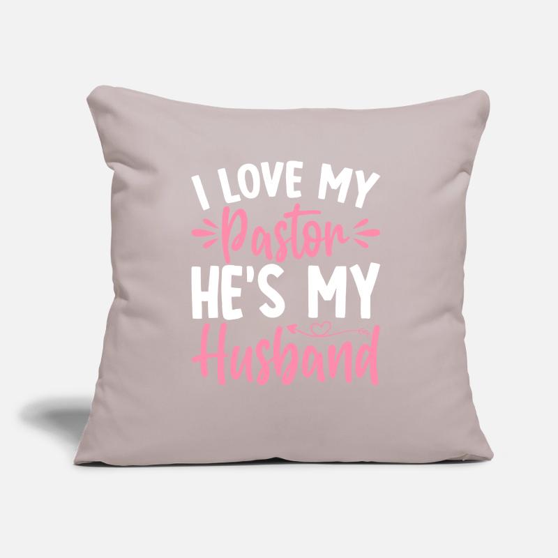 Pasteur Mon mari, Chef de l’Église chrétienne Housse de coussin décorative 45 x 45 cm