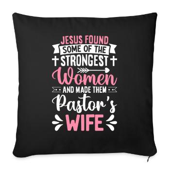 Jesus Women Pastor's Wife Christian - Sofa pillowcase 17,3'' x 17,3'' (45 x 45 cm) - black - Front