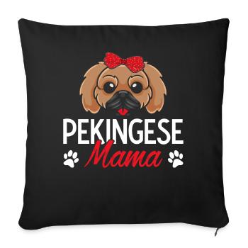 Pekingese Mom Pekinese Mom Dog Mom Mom - Sofa pillowcase 17,3'' x 17,3'' (45 x 45 cm) - black - Front