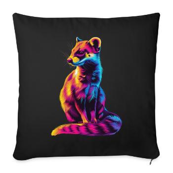 Hermelin - Sofakissenbezug 45 x 45 cm - Schwarz - Vorne