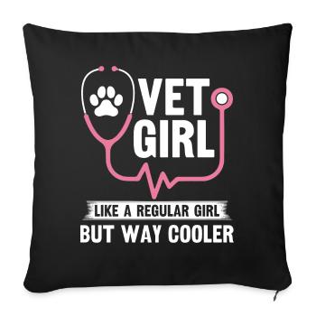 Vet Tech Technician Vet Assistant Vet Girl Way - Sofa pillowcase 17,3'' x 17,3'' (45 x 45 cm) - black - Front