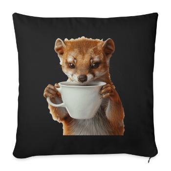 Hermelin Kaffee - Sofakissenbezug 45 x 45 cm - Schwarz - Vorne