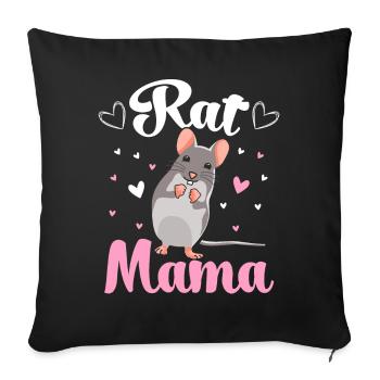 Rat Mom Rat Pet Owner Rat Mom - Sofa pillowcase 17,3'' x 17,3'' (45 x 45 cm) - black - Front