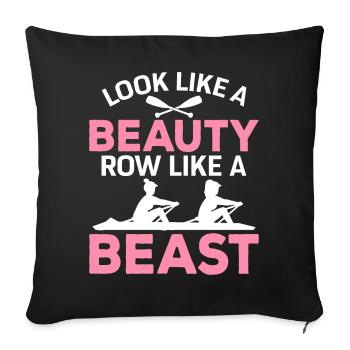 Rowing lovers look like a - Sofa pillowcase 17,3'' x 17,3'' (45 x 45 cm) - black - Front