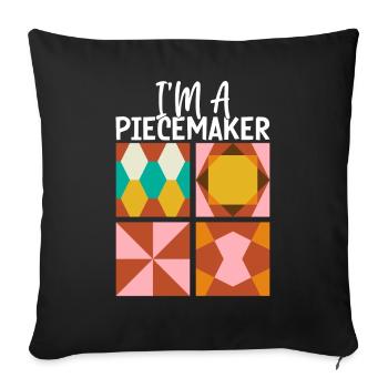 Quilt Lover Knitting Sewing Girl I'm A - Sofa pillowcase 17,3'' x 17,3'' (45 x 45 cm) - black - Front