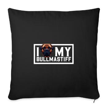 J’adore mon Bullmastiff - Housse de coussin décorative 45 x 45 cm - noir - Devant