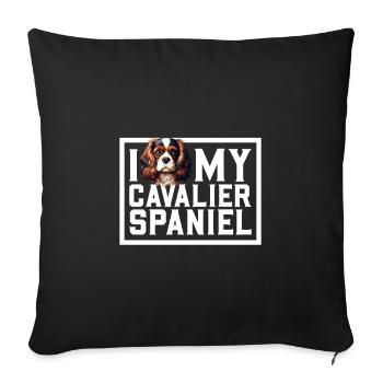 Ich liebe meinen Cavalier King Charles Spaniel - Sofakissenbezug 45 x 45 cm - Schwarz - Vorne