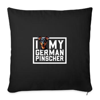 I love my German Pinscher - Sofa pillowcase 17,3'' x 17,3'' (45 x 45 cm) - black - Front
