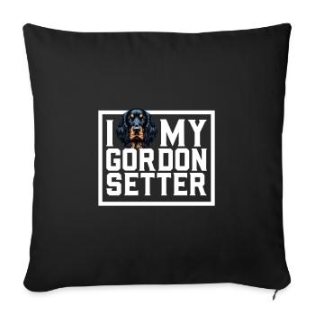 J’adore mon Gordon Setter - Housse de coussin décorative 45 x 45 cm - noir - Devant