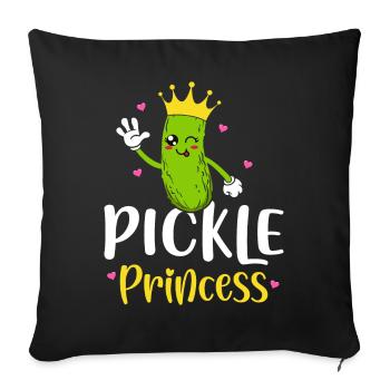 Cucumber Princess Funny Cucumber Cucumber Girl - Sofa pillowcase 17,3'' x 17,3'' (45 x 45 cm) - black - Front