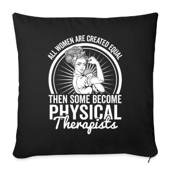 Women's equal physiotherapists - Sofa pillowcase 17,3'' x 17,3'' (45 x 45 cm) - black - Front