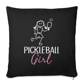 Pickleball Girl Pickle Ball Player - Housse de coussin décorative 45 x 45 cm - noir - Devant