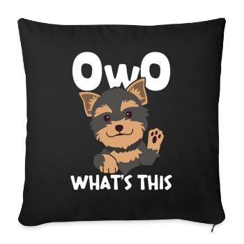 Furry Fandom Furries Fursona Owo What is it? - Sofa pillowcase 17,3'' x 17,3'' (45 x 45 cm) - black - Front