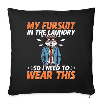 Furry Fandom Furries Fursona Fursuit Is In The - Sofa pillowcase 17,3'' x 17,3'' (45 x 45 cm) - black - Front