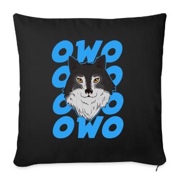 Furry Fandom Pumpkins Fursona Owo - Sofa pillowcase 17,3'' x 17,3'' (45 x 45 cm) - black - Front