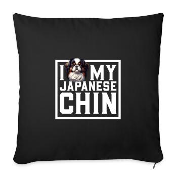 I love my Japanese Chin - Sofa pillowcase 17,3'' x 17,3'' (45 x 45 cm) - black - Front
