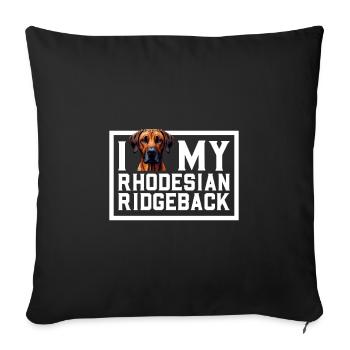 Ich liebe meinen Rhodesian Ridgeback - Sofakissenbezug 45 x 45 cm - Schwarz - Vorne