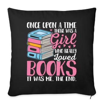 A girl who loved books Female - Sofa pillowcase 17,3'' x 17,3'' (45 x 45 cm) - black - Front