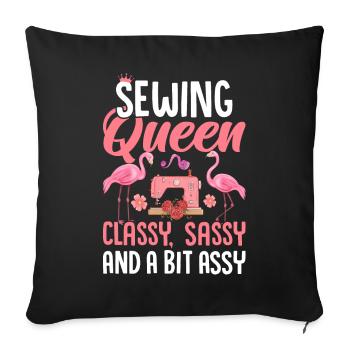Couture Reine Classy Sassy Bit Assy Égout Femmes Coudre - Housse de coussin décorative 45 x 45 cm - noir - Devant