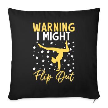 Attention, je pourrais faire flipper les pom-pom girls - Housse de coussin décorative 45 x 45 cm - noir - Devant
