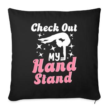 Check Out My Hand Stand Gymnastics Cartwheel - Sofa pillowcase 17,3'' x 17,3'' (45 x 45 cm) - black - Front