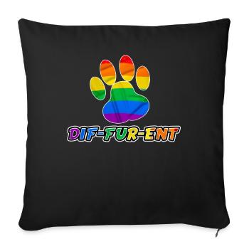 Dif-Fur-Ent Furry Fandom LGBTQ Pride Flag Furries - Sofa pillowcase 17,3'' x 17,3'' (45 x 45 cm) - black - Front